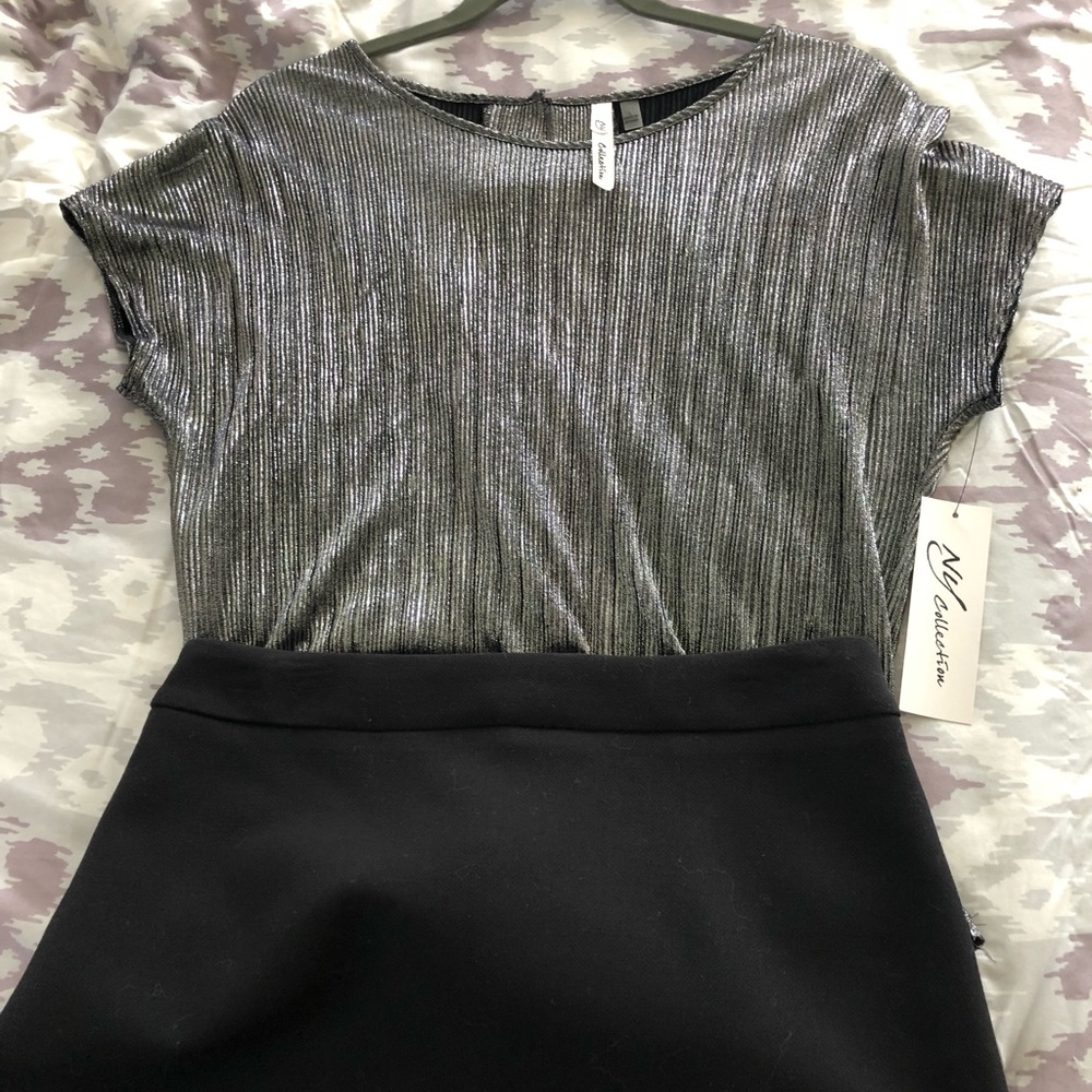 Macy’s silver sparkly top - perfect for New Years